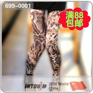 88 intouch women's legging tight women's long johns viscose leopard print underwear 699