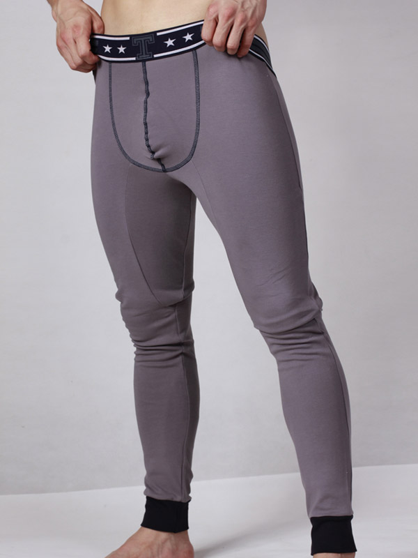 88 superbody male long johns underwear long johns 100% cotton underwear thick grey