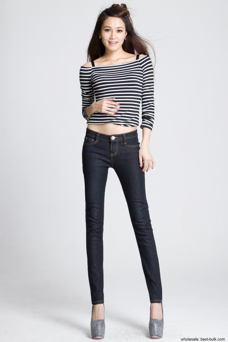 8813  New Ladies Jeans Black skinny all-match pencil pants denim pants wholesale