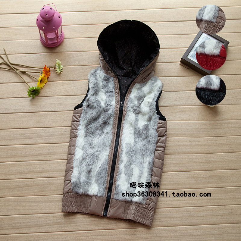 89.99 ! patchwork PU with a hood cotton vest 0.54kg