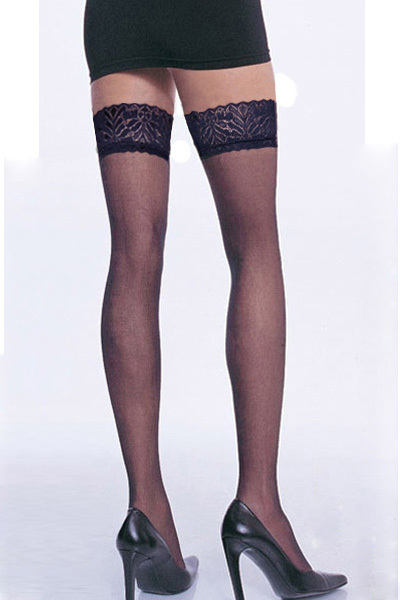 8cm lace decoration sexy black stockings 9037 black