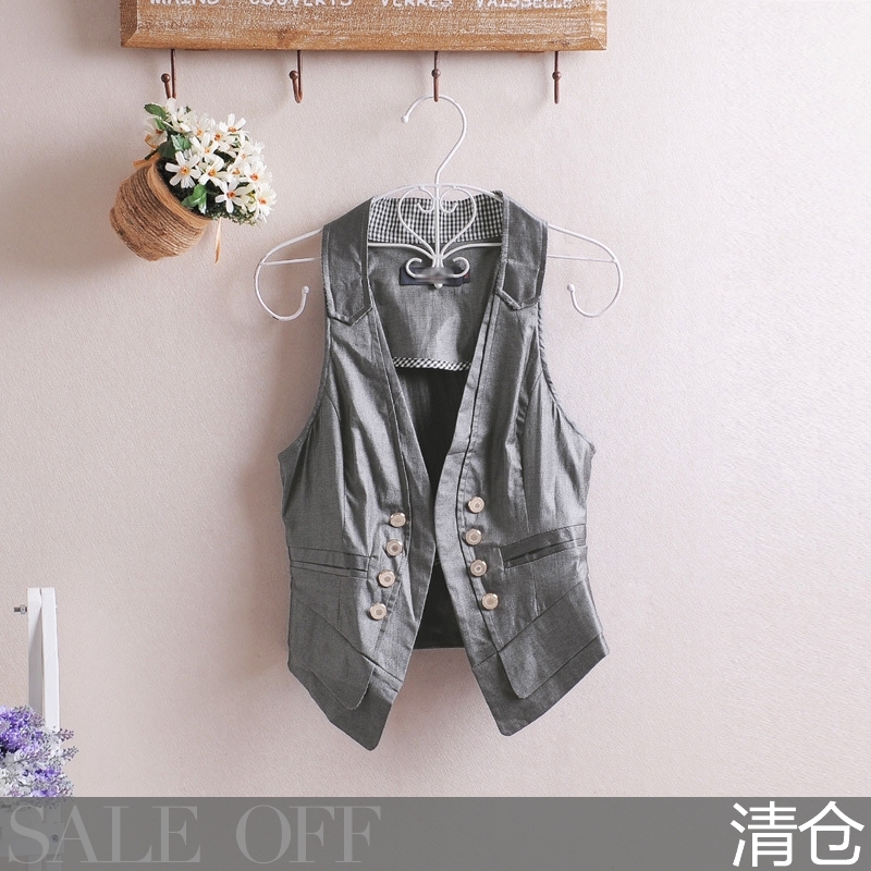 9 2013 autumn new arrival cardigan solid color slim vest 23wt5503