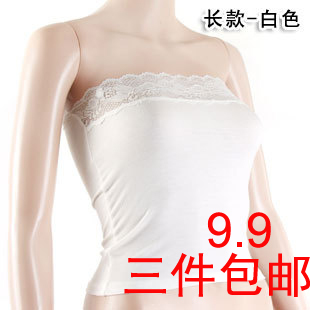 9.9 tube top tube top lengthen lace decoration modal tube top sexy underwear