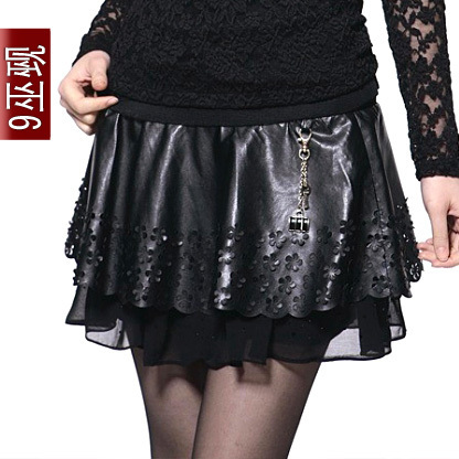 9 female 2011 autumn and winter short skirt bust skirt basic skirt leather skirt lace short skirt b0022 +FREE SHIPPING!