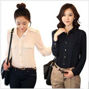 9101 plus size 2013 spring elegant chiffon shirt casual ol shirt