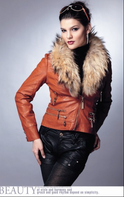 920 fur collar prettifier short design leather clothing cotton-padded thickening