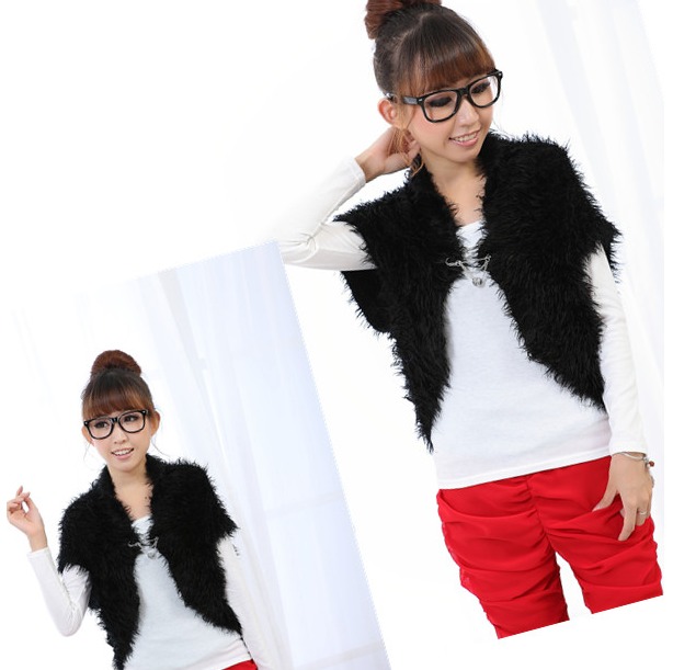 9365 seamline style seahorse wool sleeveless small cape