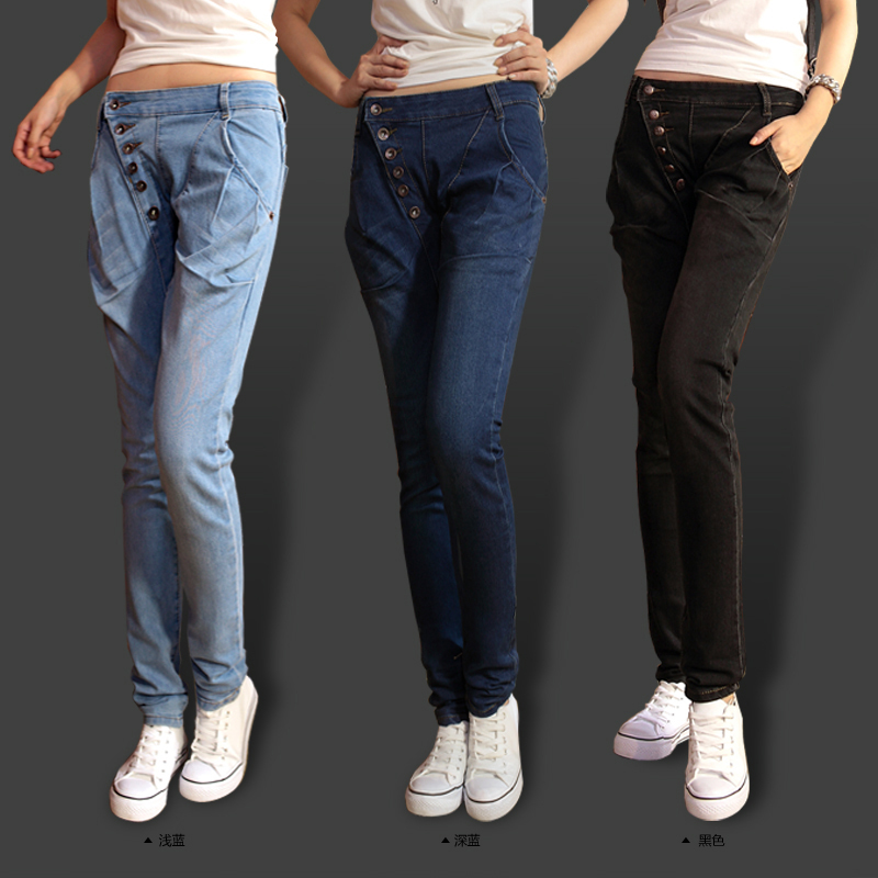 959 buttons jeans female skinny pants pencil pants trousers