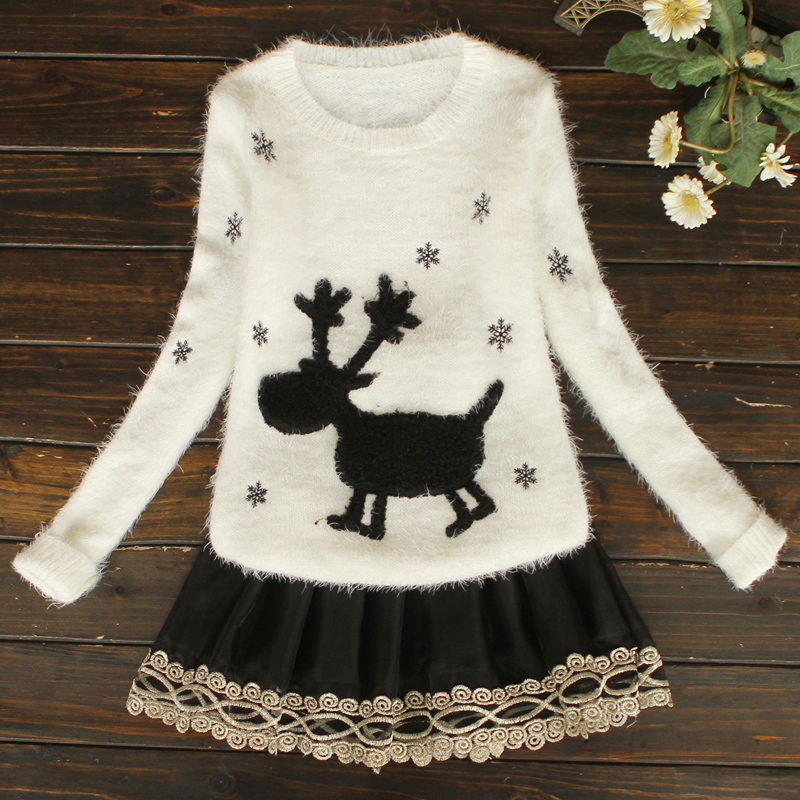 9694 - 2012 embroidery onta applique mohair sweater 0121 female