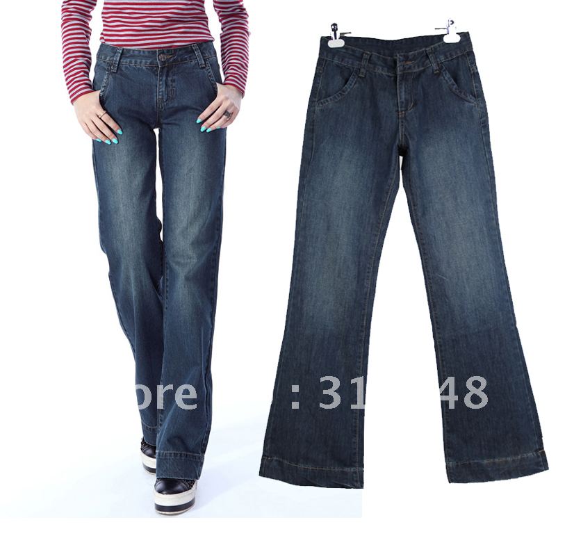 9813 autumn women's loose wearing white women's fashion long trousers jeans female