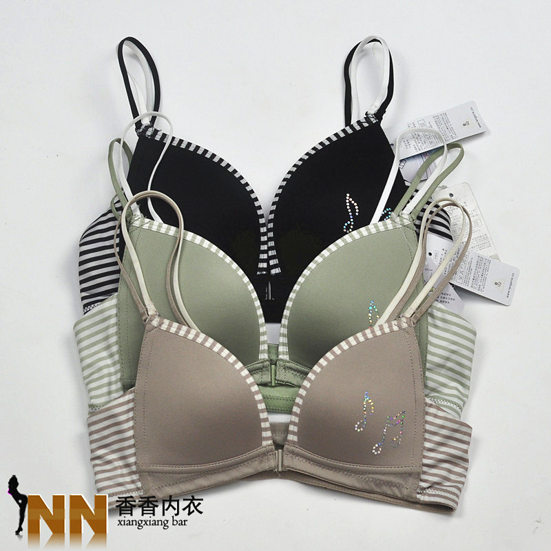 98238 front button triangle cup bra wireless underwear