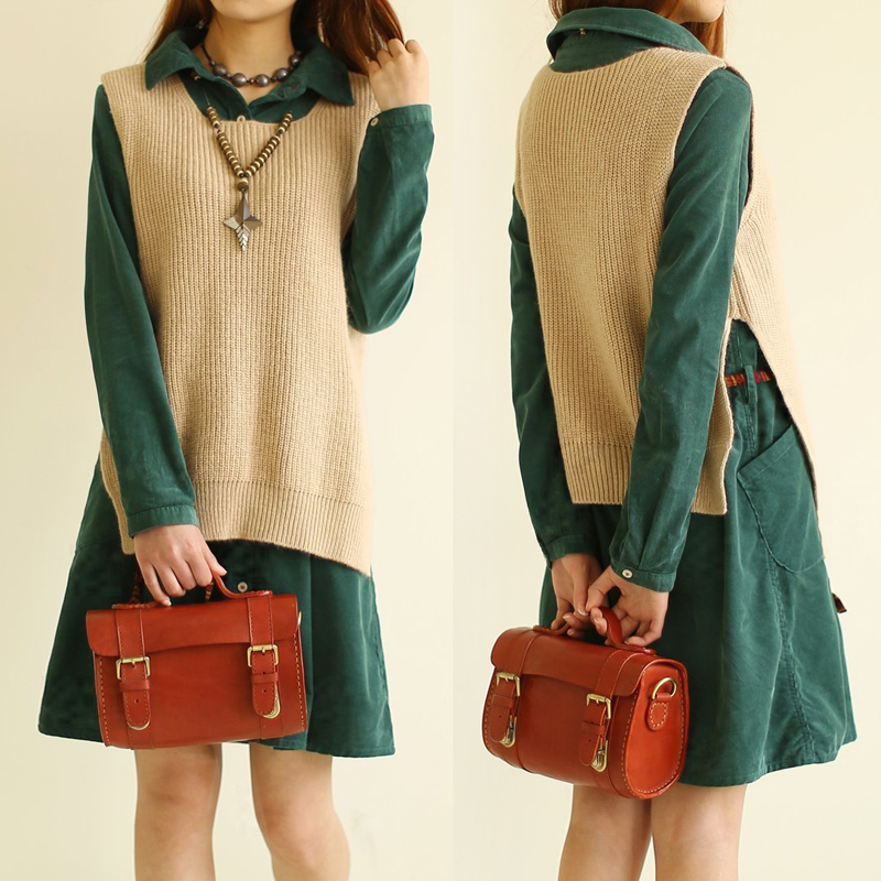 9882 - 2013 long after placketing sweep short pullover knitted vest 0225 female