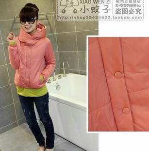 9892 2012 autumn and winter small bright color thermal wadded jacket long-sleeve slim waist hooded cotton-padded jacket 3