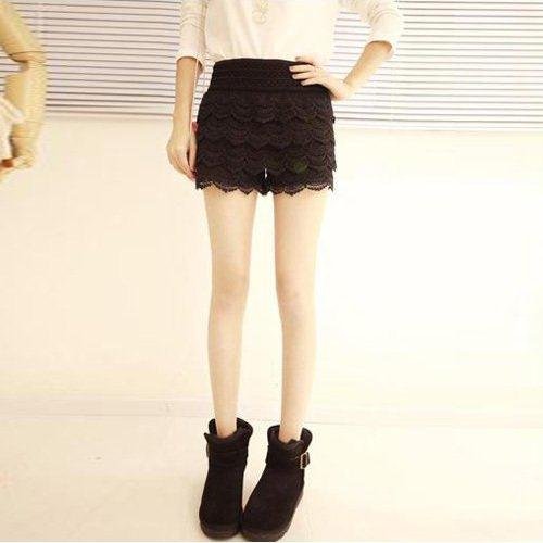 9921  lace shorts - Black ( 160g)