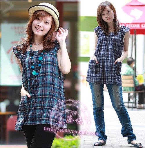 9a1301 summer plaid sleeveless maternity top anne maternity clothing maternity summer