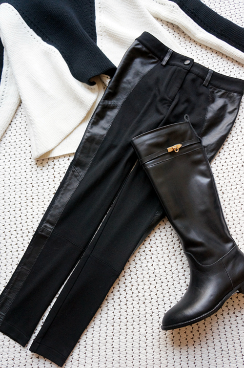 A ! exander wang lines skinny pants leather pants