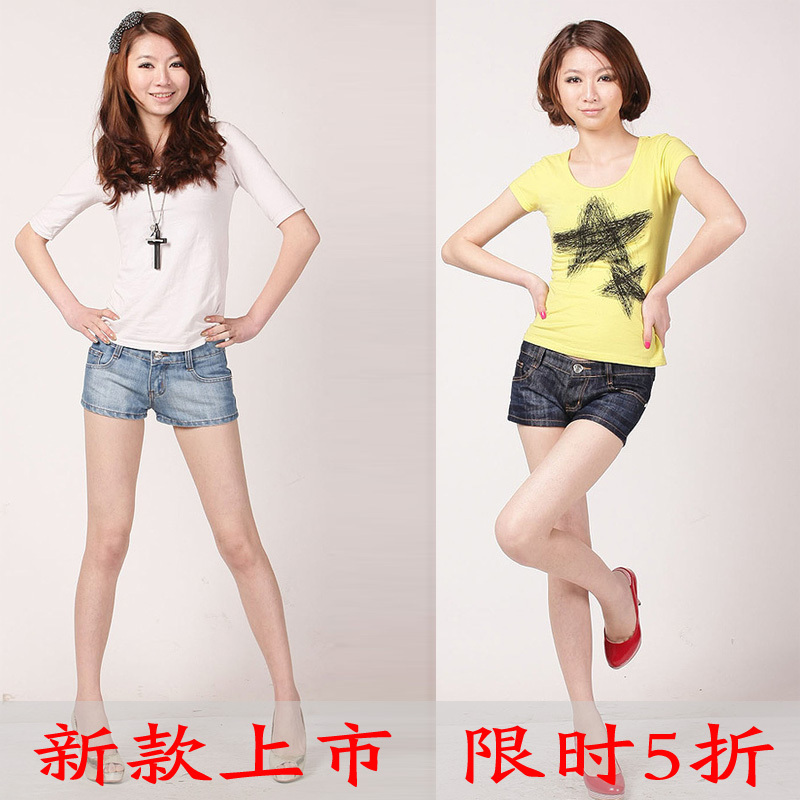 A free shipping 186 denim shorts female spring and summer shorts water wash blue 2012 spring gentlewomen