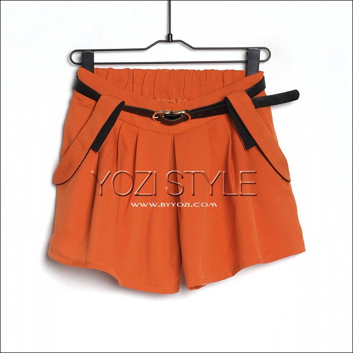 A free shipping Y-081-019 new arrival 2012 summer fashion mid waist elastic loose all-match short trousers culottes