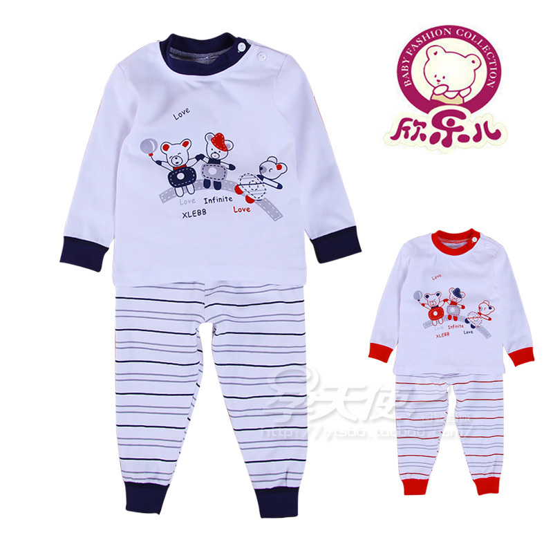 A M@ll Babies! Children's clothing autumn and winter baby underwear 100% cotton baby basic shirt lounge set 2444 -yts3