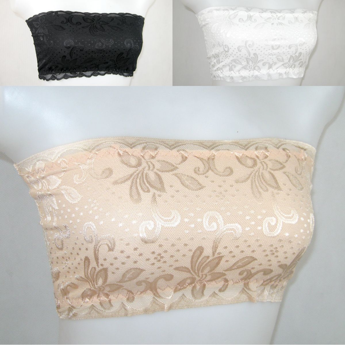 A01 lace tube top black gauze decoration lace tube top cute tube top 100% cotton double layer black and white