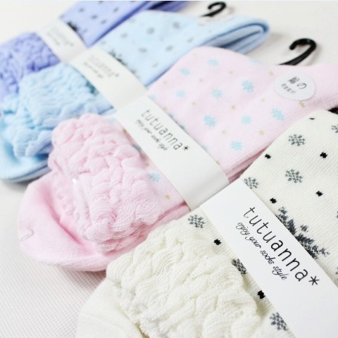 A019 socks lace decoration stripe flower 100% cotton female sock cotton socks