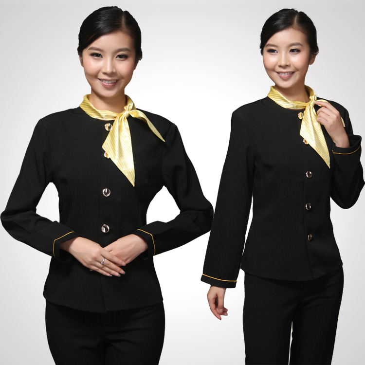 A07 work wear autumn and winter work wear long-sleeve uniform stewardess clothing