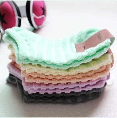 A076 socks vintage towel stucco stripe 100% women's cotton sock female sock slippers