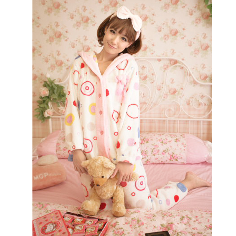 A20653 circle thickening with a hood robe set short design