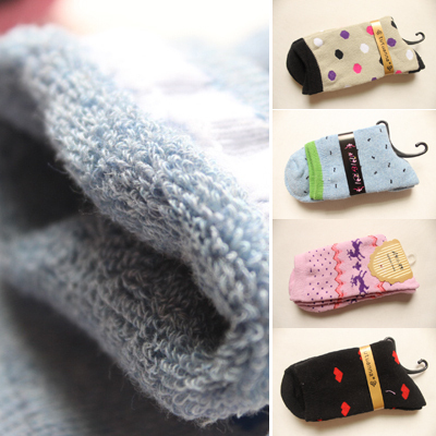 A218 autumn and winter thickening napped towel socks 10 pairs/lot free shipping