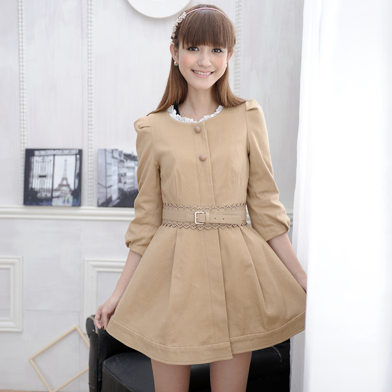 A23263 sweet little lantern sleeve expansion bottom o-neck trench