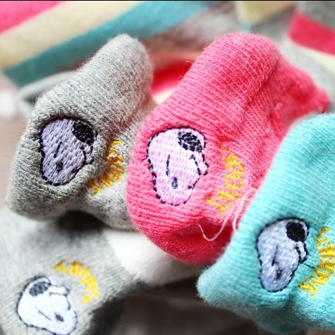 A336 socks SNOOPY stripe thickening autumn and winter women's 100% cotton loop pile socks towel socks