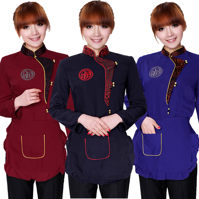 Aa03 work wear autumn and winter work wear long-sleeve female unique restaurant uniforms