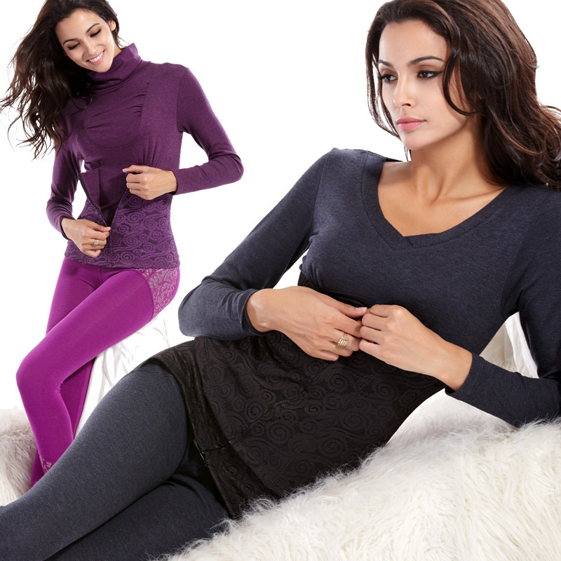 Abdomen drawing series underwear 2012 lace thermal underwear shaper set