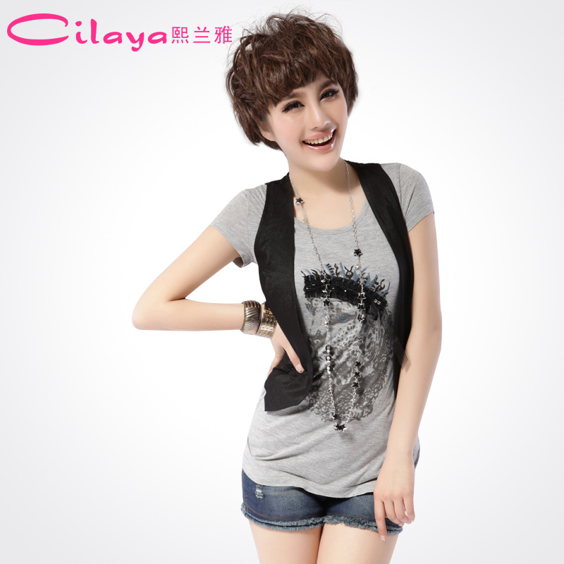 Absolutely authentic Absolutely authentic 2012 summer comfortable breathable black lace patchwork small vest female 2w309