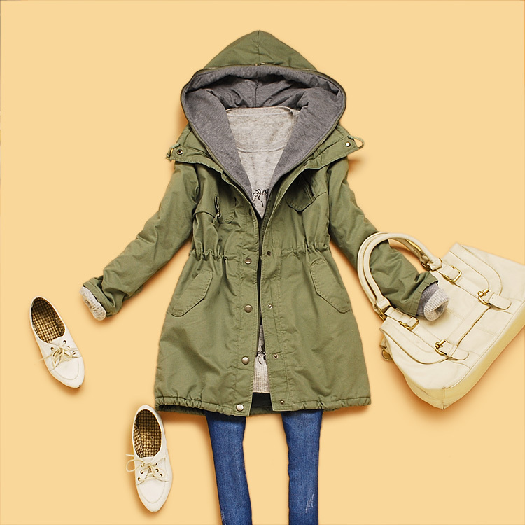 Ad3-2 spring 2013 women's slim waist long design wadded jacket cotton-padded jacket spring overcoat