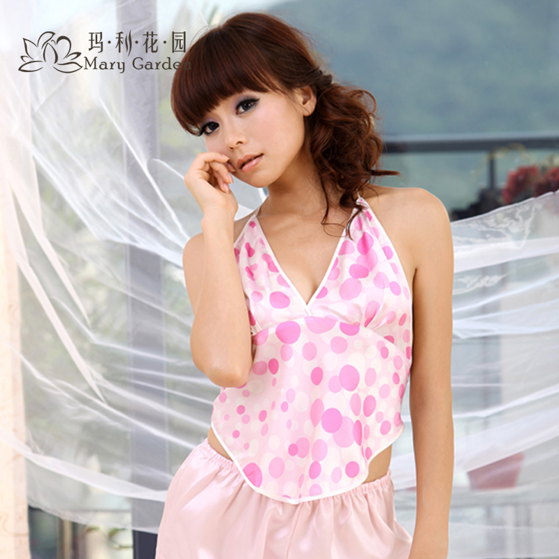 Adult mulberry silk women's vintage sexy apron for underwear sleepwear