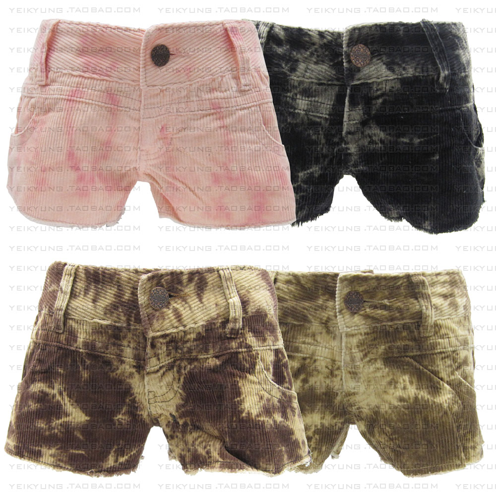 Aeropostale free shipping novelty personalized tie dye womens shorts corduroy st5