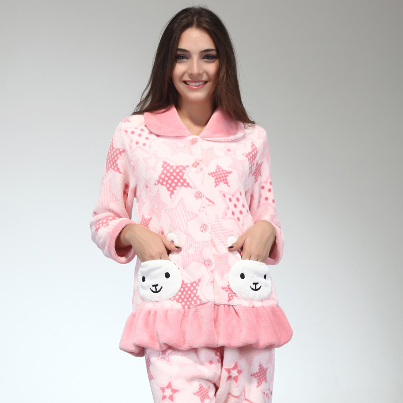 AGL-0010, Sleepwear female fleece set coral sleepwear female sleepwear  thickening,FREE SHIPPING