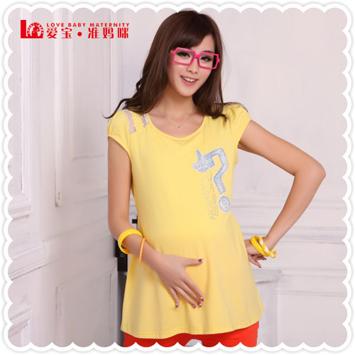 Aibo middot . mommas maternity clothing 2013 solid color cool candy color maternity knitted t-shirt basic shirt 11437