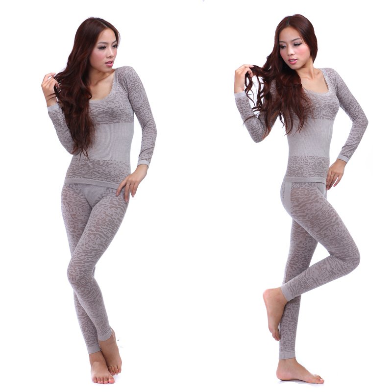 Ak thin seamless thermal underwear body shaping beauty care underwear female sexy tunic o-neck set