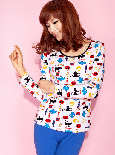 Aliexpress 2012 new arrival beautiful cartoon o-neck cotton thermal clothing 362312402