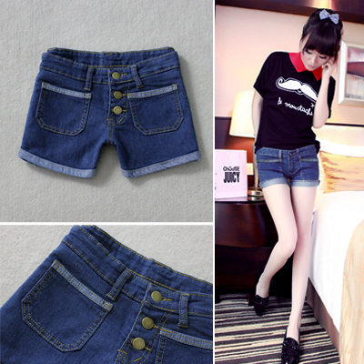 all-match brief elegant roll up hem denim shorts hot-selling single-shorts boot cut jeans pants