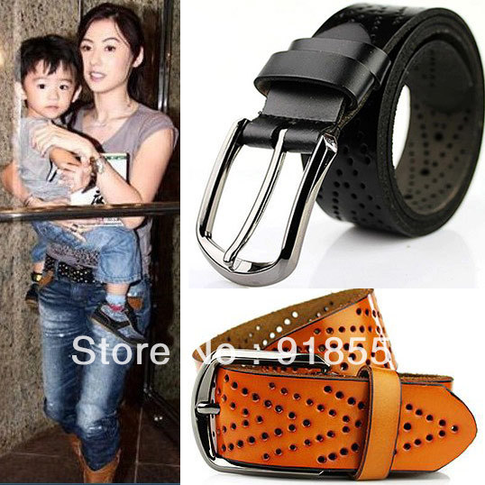 All-match casual women's belt hk cutout women's strap female genuine leather cowhide belt