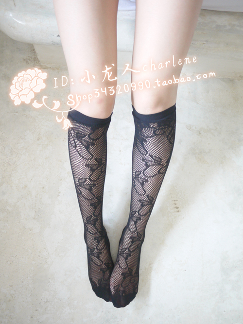 All-match flower sexy fishnet stockings cutout sock socks vintage 850 screw tube tights fishnet tights freeshipping 1pair