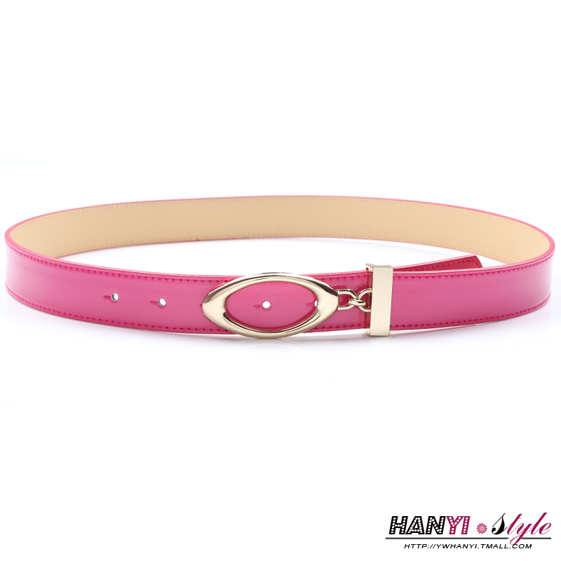 All-match japanned leather belt female fashion candy color women's strap decoration belt