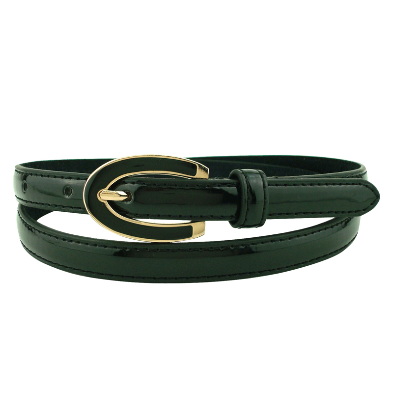 All-match japanned leather patent leather genuine leather multi-colored strap women's pin buckle belt