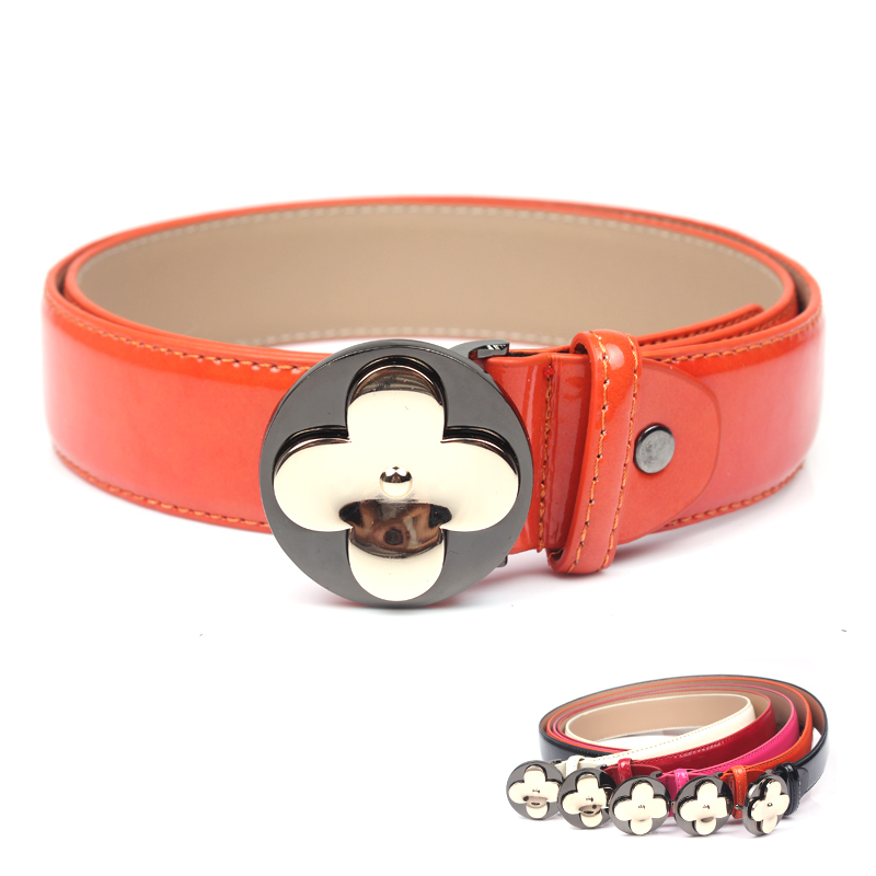 All-match japanned leather women's strap genuine leather women's belt candy color decoration belt female