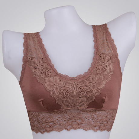 All-match lace decoration tube top pad sleeping bra 3043