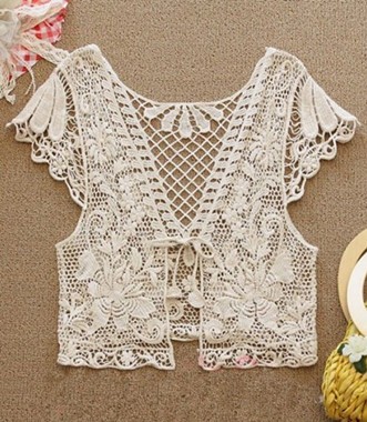 All-match lace front strap female small cape cardigan coat sun beach