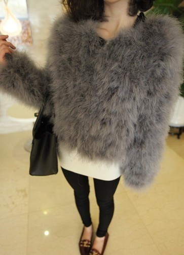 All-match luxurious fur 2012 outerwear ostrich wool thickening cotton-padded coat